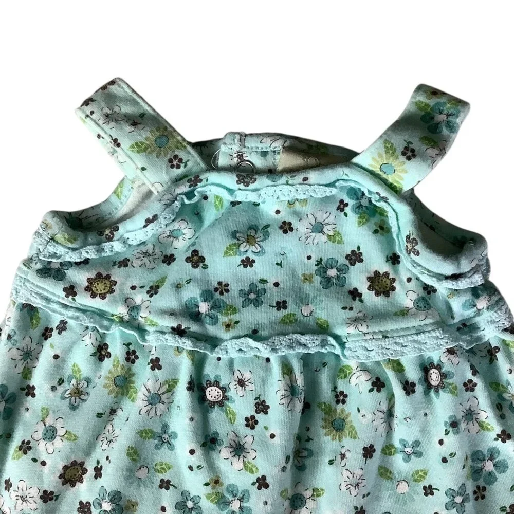 Classic Pooh By Disney Baby‎ Floral Sleeveless Dress Size 3 M Flowers Cotton